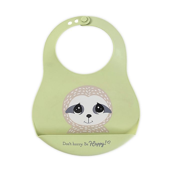 slide 1 of 2, Precious Moments Sloth Pocket Bib - Green, 1 ct