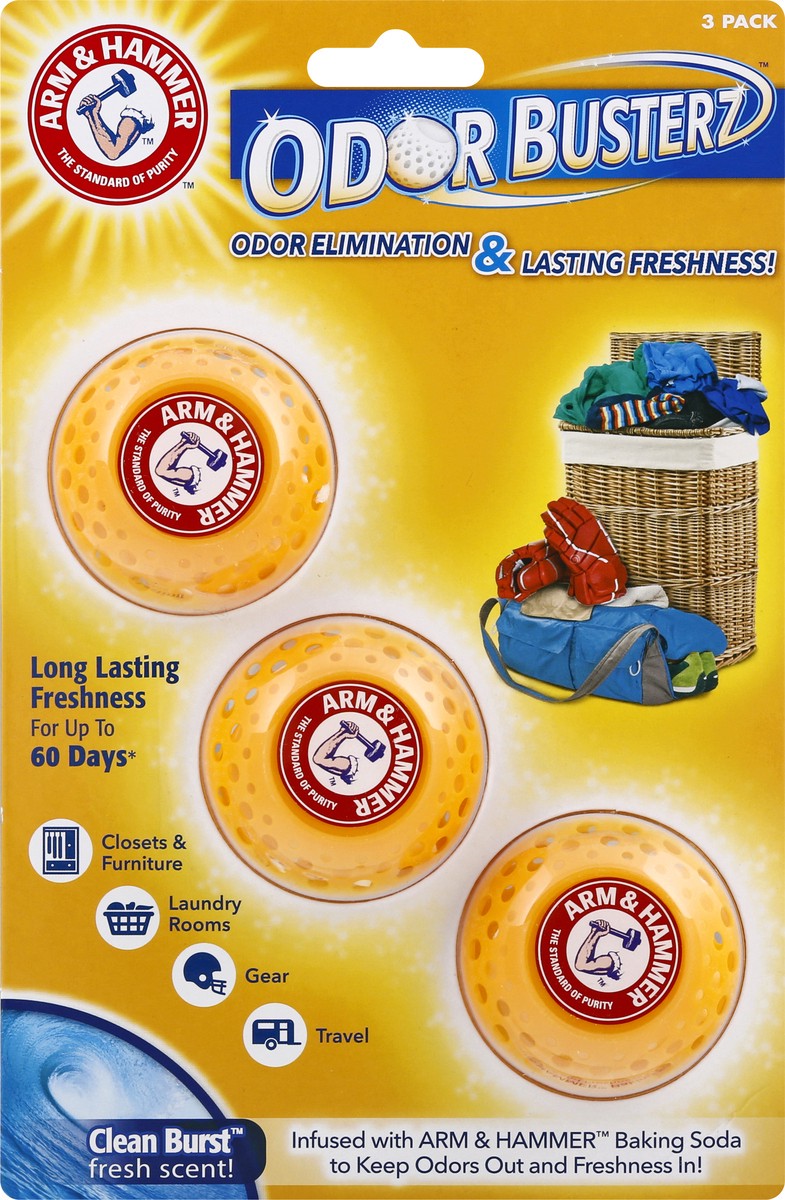 slide 1 of 9, ARM & HAMMER 3 Pack Clean Burst Odor Busterz 3 ea, 3 ct