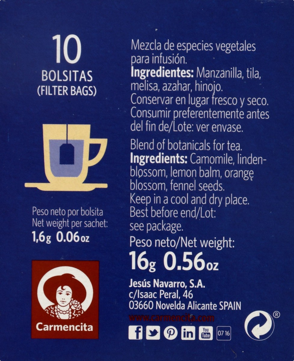 slide 7 of 9, Carmencita Filter Bags Happy Nights Tea-Infusion 10 ea, 10 ct
