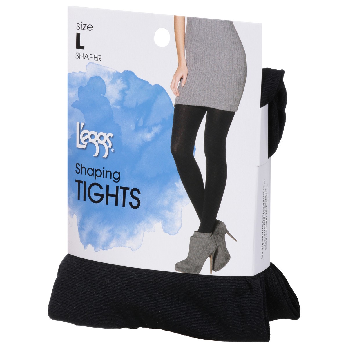 slide 5 of 9, L'eggs Shaping Tights Opaque Size Q Black, 1 ct