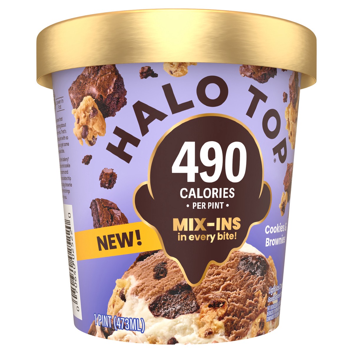 slide 8 of 13, Halo Top Cookies & Brownies Light Ice Cream Pint, 16 fl oz, 1 pint