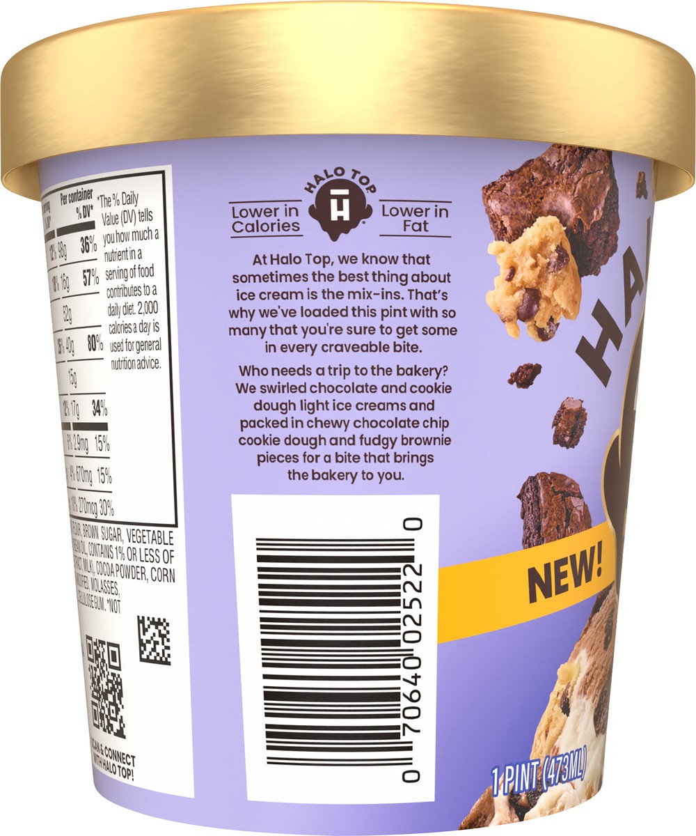 slide 7 of 13, Halo Top Cookies & Brownies Light Ice Cream Pint, 16 fl oz, 1 pint