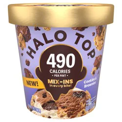 Halo Top Cookies & Brownies Light Ice Cream Pint, 16 fl oz
