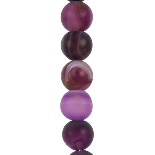 slide 1 of 3, Purple Matte Agate Round Beads By Bead Landing, 10 mm