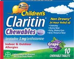 Claritin Childrens Allergy Grape Chewable Tablets
