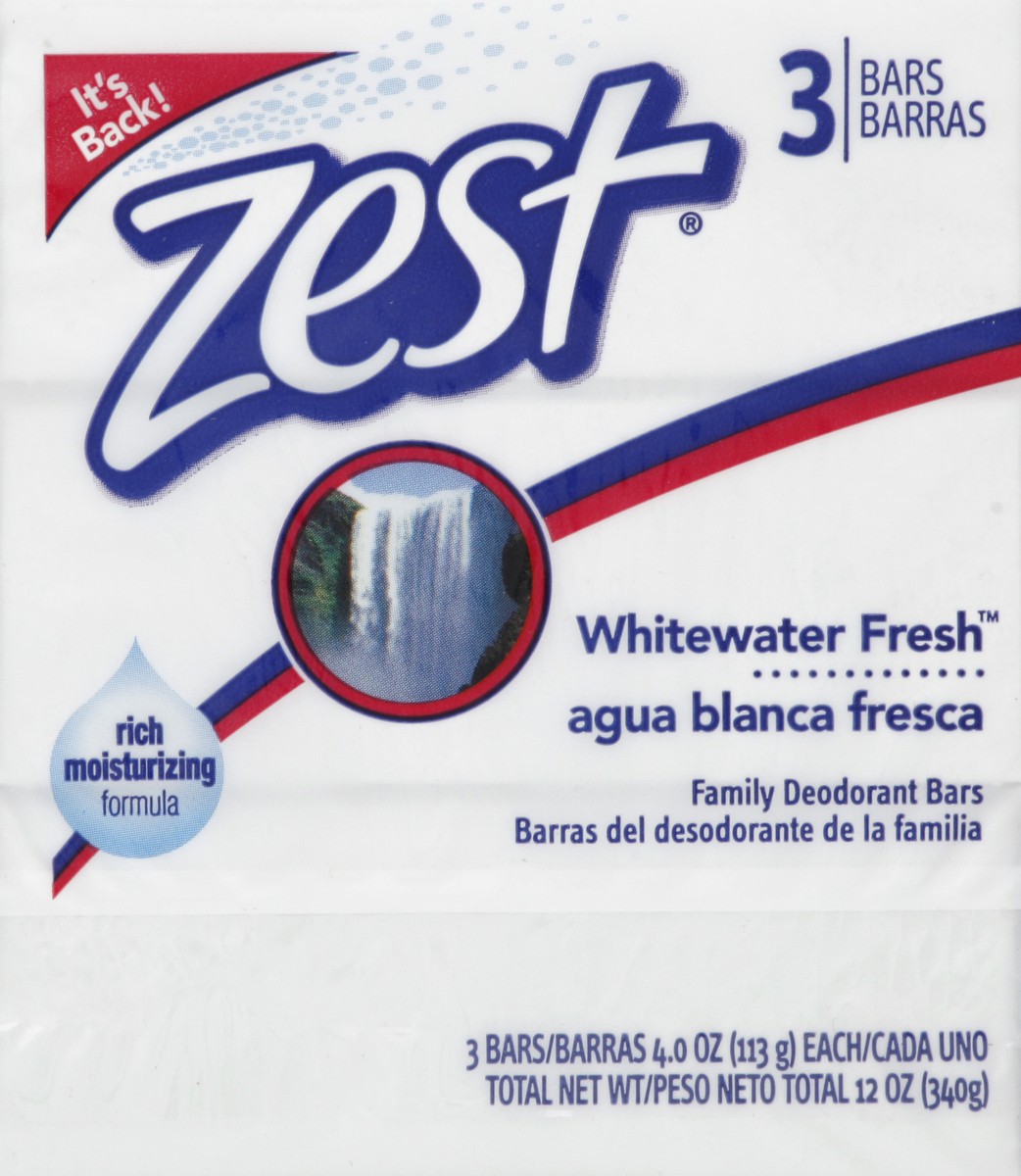 slide 1 of 5, Zest Deodorant Bars 3 ea, 3 ct