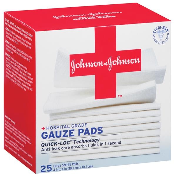 slide 1 of 1, Johnson & Johnson Gauze Pads 25 ea, 25 ct