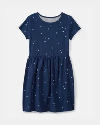 Carters Girls Heart Short-Sleeve Dress - Blue Navy 10