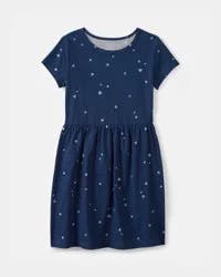 Carters Girls Heart Short-Sleeve Dress - Blue Navy 10