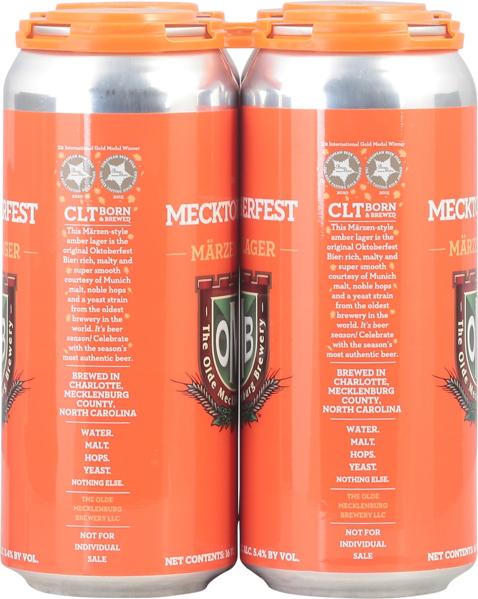 slide 8 of 9, The Olde Mecklenburg Brewery Marzen Lager Mecktoberfest Beer 4 - 16 fl oz Cans, 4 ct; 16 fl oz
