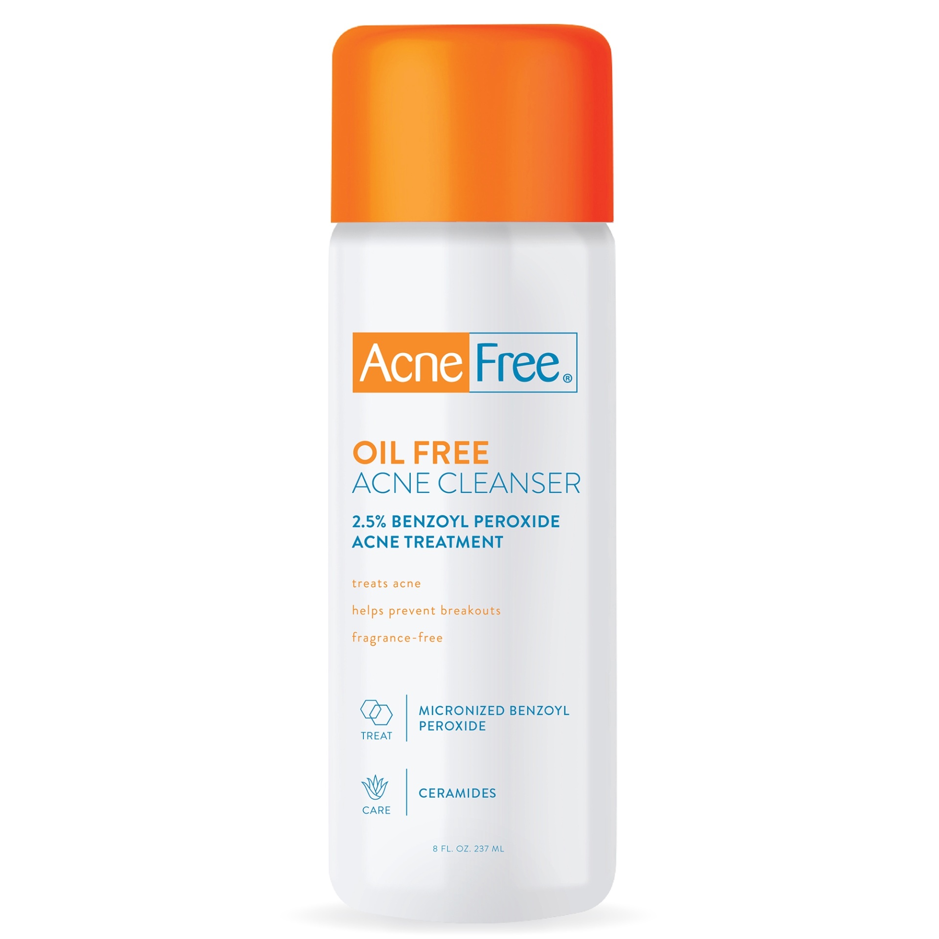 slide 1 of 5, AcneFree Oil Free Acne Cleanser with Benzoyl Peroxide, 8 fl oz