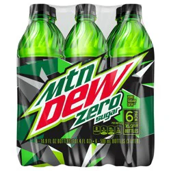 Mountain Dew Soda, Zero Sugar, 6 Pack