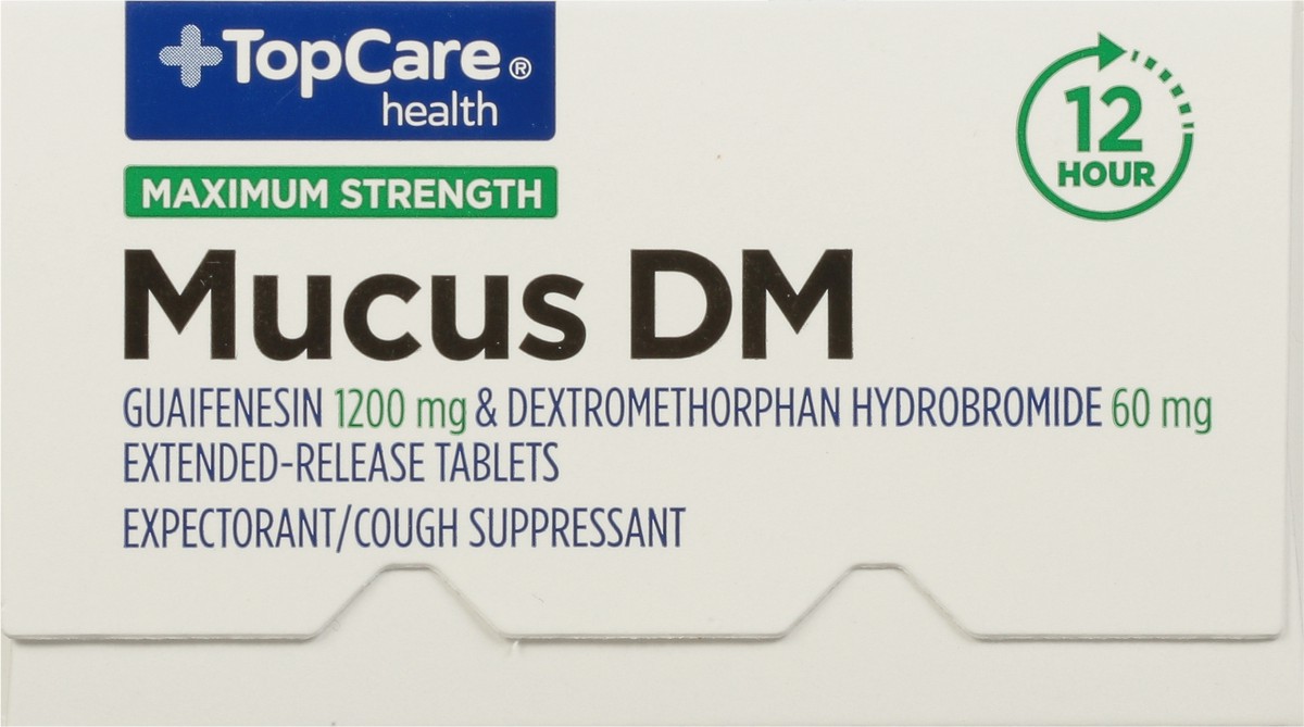 slide 3 of 9, TopCare Health Maximum Strength 1200 mg/60 mg Mucus DM 28 Extended-Release Tablets, 28 ct
