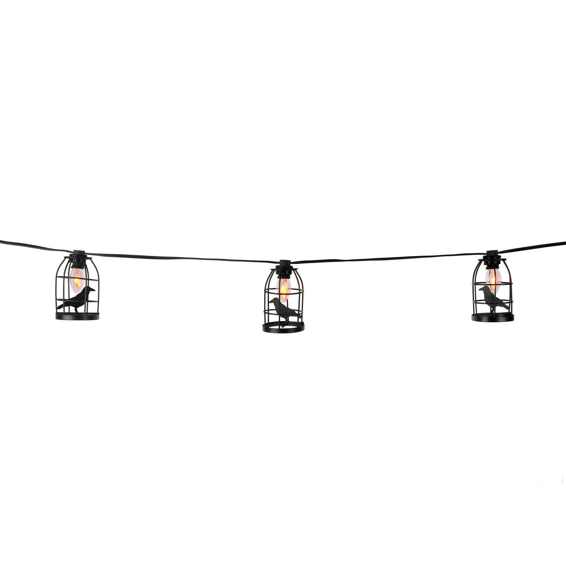 slide 2 of 2, 10ct. Orange Flickering Caged Raven String Lights By Ashland, 10 ct