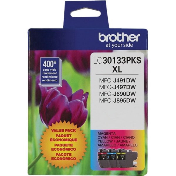 slide 6 of 9, Brother Lc30133Pks Original Ink Cartridge Tri-Pack - Cyan, Magenta, Yellow, 1 ct