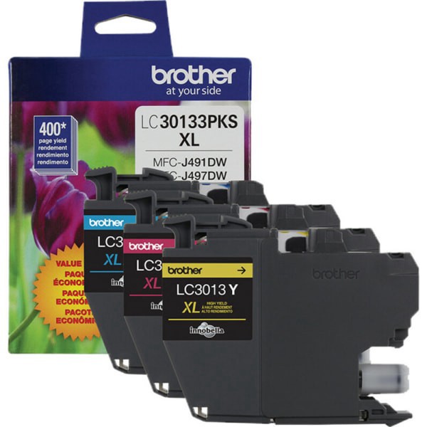 slide 5 of 9, Brother Lc30133Pks Original Ink Cartridge Tri-Pack - Cyan, Magenta, Yellow, 1 ct