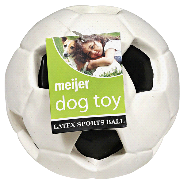 slide 1 of 3, Meijer Squeaky 5.5 Sport Ball Dog Toy, 1 ct