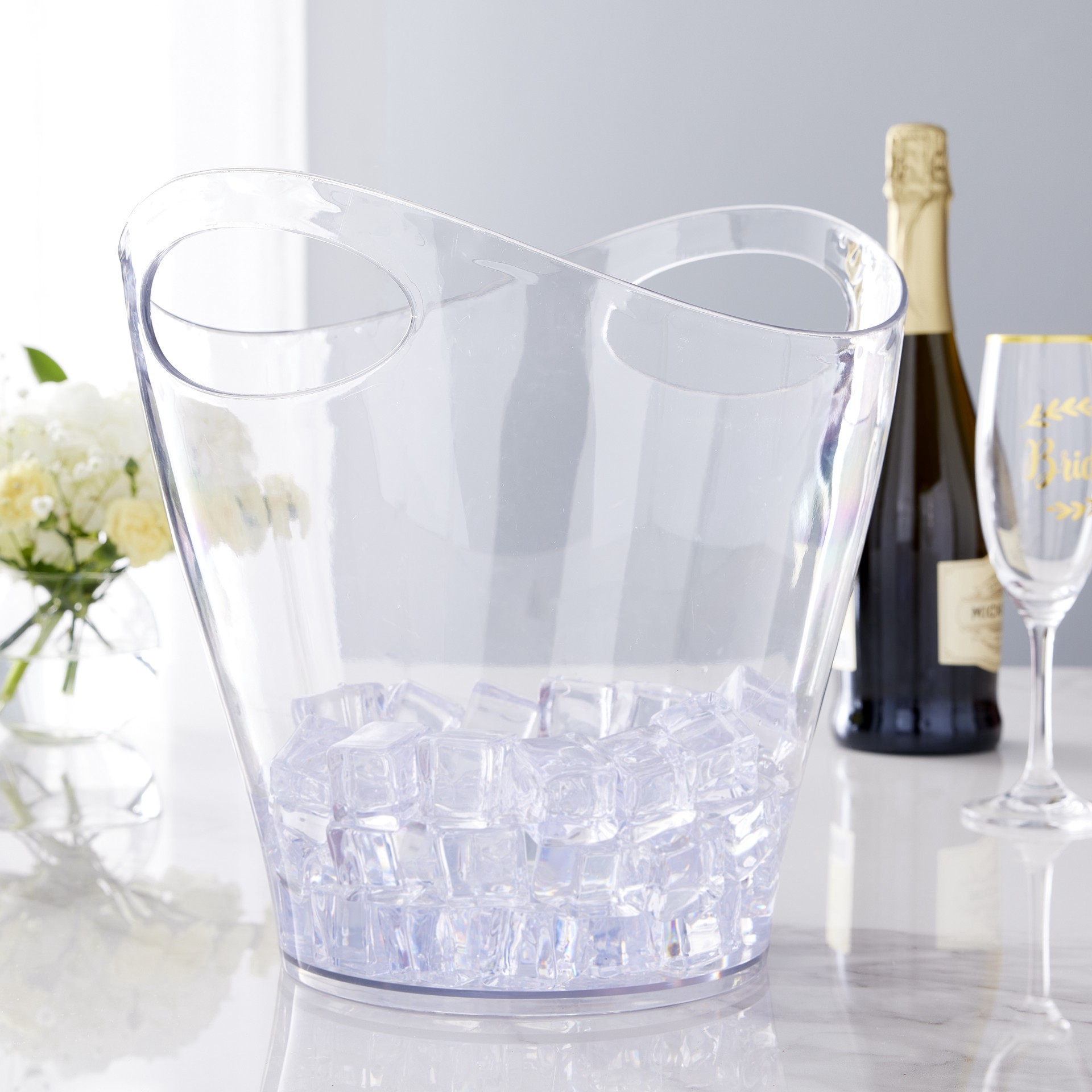 slide 3 of 3, Clear Ice Pail With Handles By Celebrate It, 9 in x 10.8 in