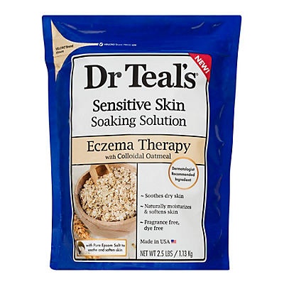 slide 1 of 1, Dr. Teal's Sensitive Skin Soak Solution Eczema Therapy, 2.5 lb