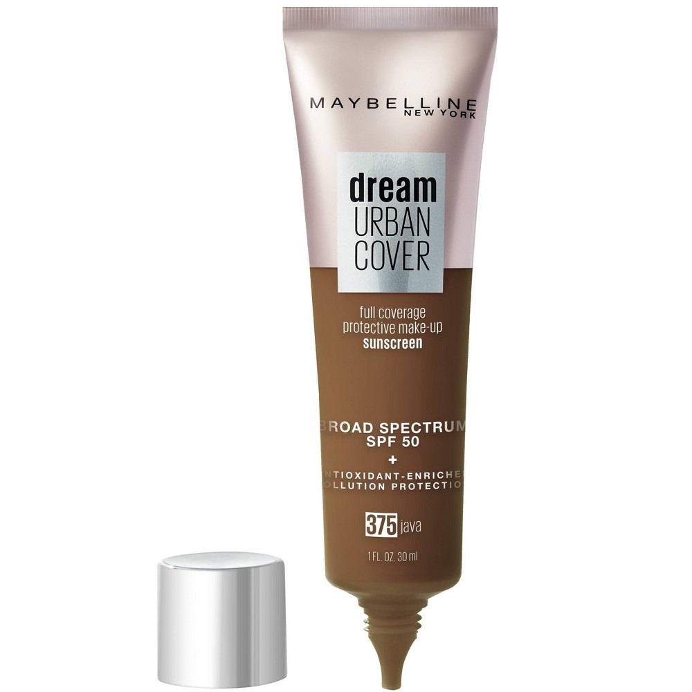 slide 3 of 9, Maybelline Dream Urban Cover Full Coverage Foundation Makeup, Spf 50, Java, 1 oz