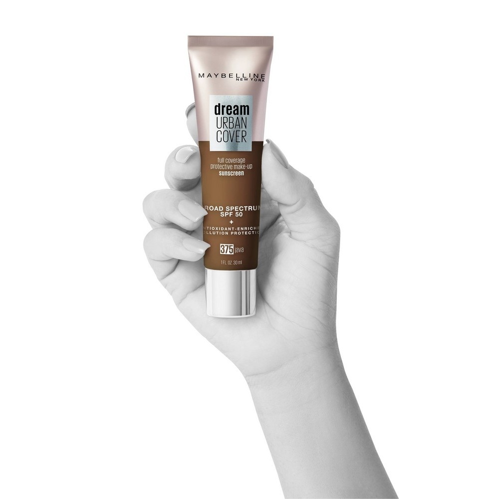 slide 5 of 9, Maybelline Dream Urban Cover Full Coverage Foundation Makeup, Spf 50, Java, 1 oz