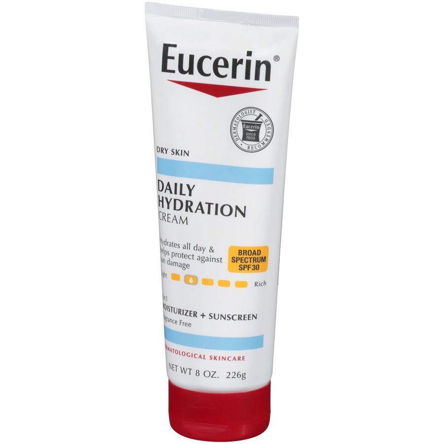 slide 3 of 6, Eucerin Daily Hydration Broad Spectrum SPF 30 Body Cream 8.0 oz, 8 oz