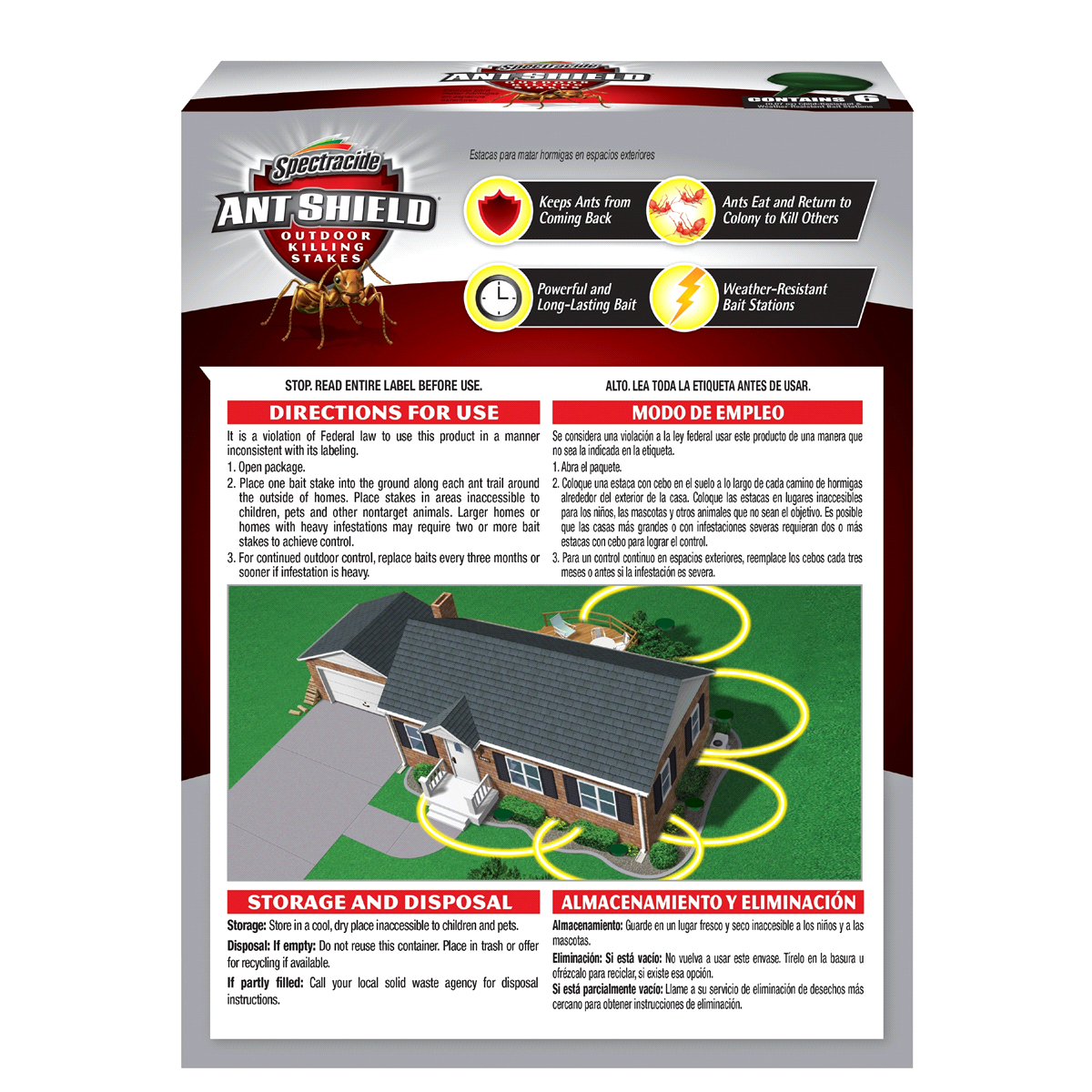 slide 3 of 5, Spectracide Ant Shield Outdoor Killing Stakes, 6 ct