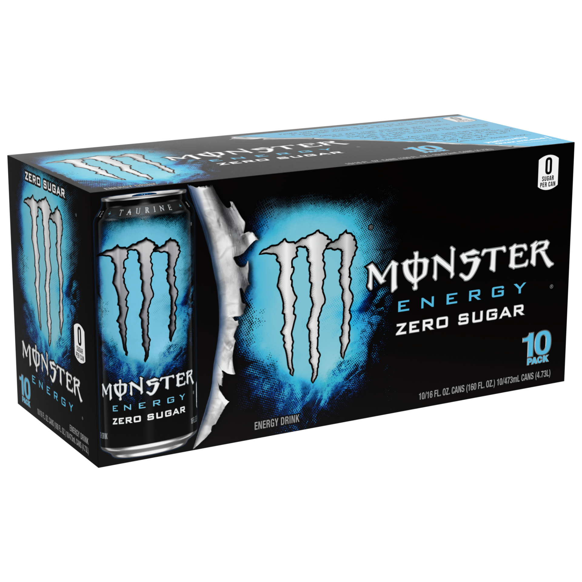 slide 1 of 1, Monster Energy Drink Absolutely Zero, 10 ct; 16 oz