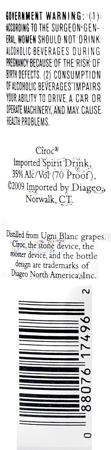 slide 4 of 4, CIROC Coconut (Made with Vodka Infused with Natural Flavors), 1 L, 1 liter