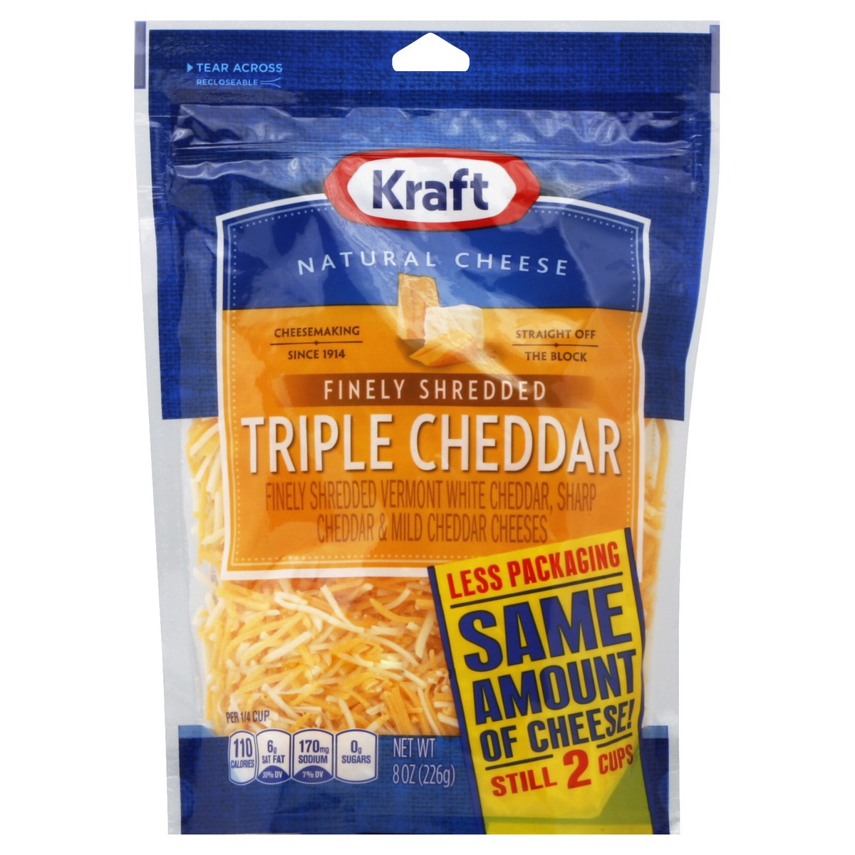 slide 2 of 2, Kraft Finely Shredded Cheese 8 oz, 8 oz