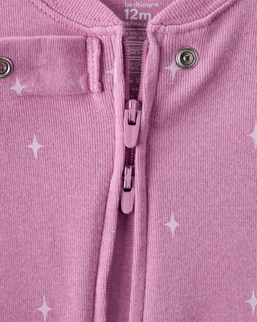 slide 2 of 4, Carter's Baby Girl Cowgirl Print 100% Cotton Long-Sleeve 2-Way Zip 1-Piece Pajamas - Pink Pink 18M, 1 ct