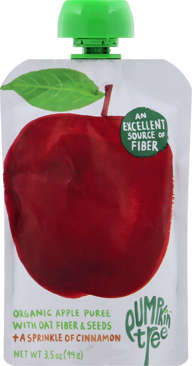 slide 6 of 12, Pumpkin Tree Organic Apple Puree with Oat Fiber & Seeds 3.5 oz, 1 ct