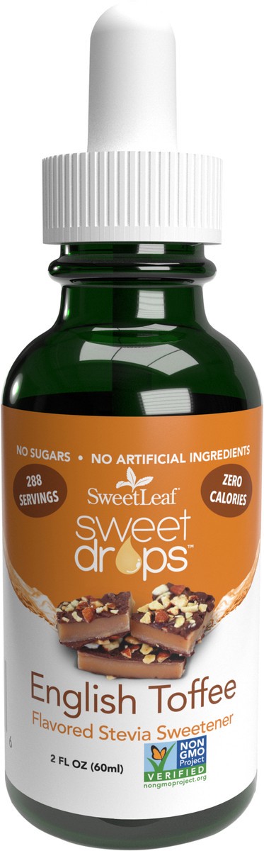 slide 5 of 5, SweetLeaf Sweet Drops Liquid English Toffee Flavored Stevia Sweetener, 2 oz