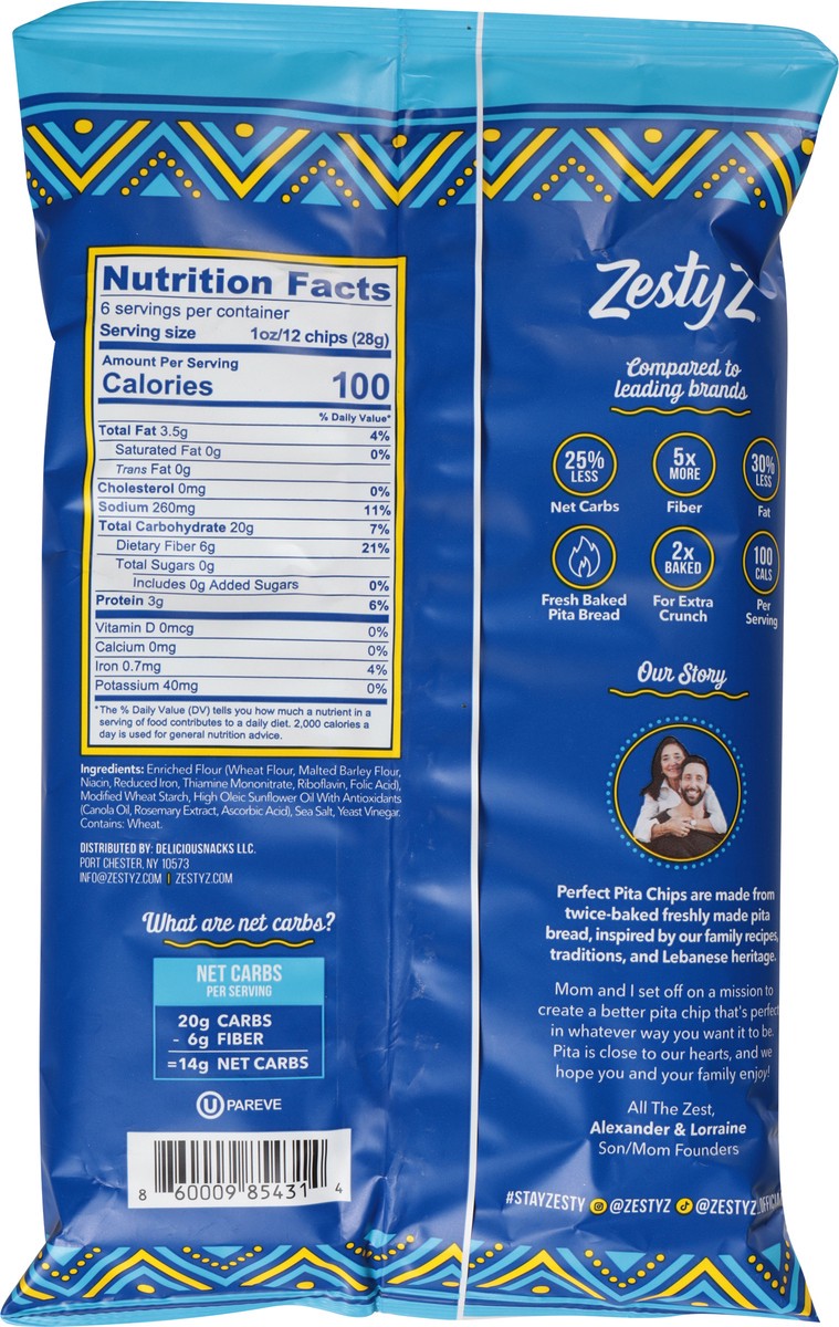 slide 7 of 14, Zesty Z Perfect Sea Salt Pita Chips 6 oz, 6 oz