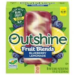 Outshine Fruit Blends Blueberry Lemonade Fruit Ice Bars, 6 ct
