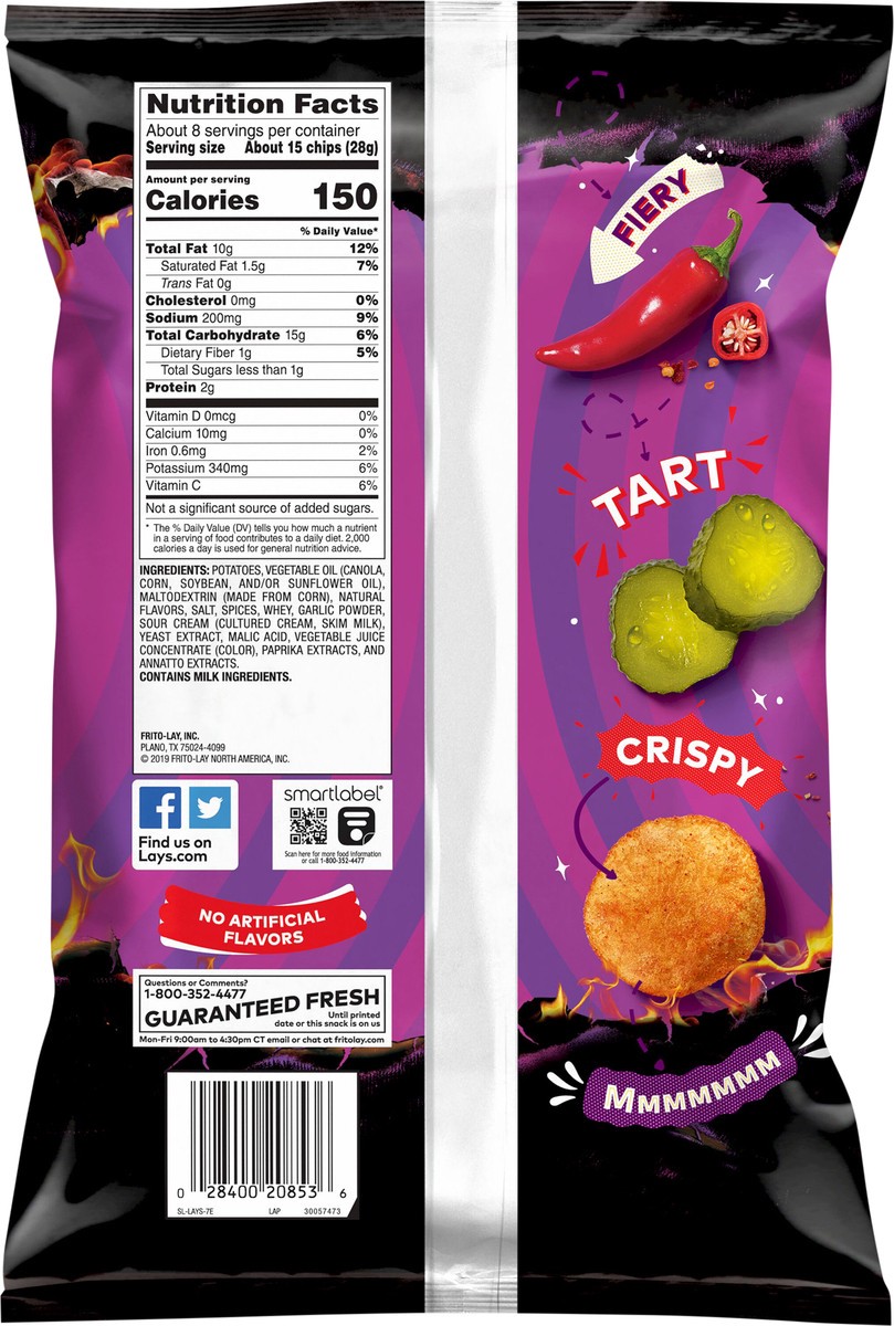 slide 2 of 3, Lay's Potato Chips Flamin' Hot Dill Pickle Flavored 7 3/4 Oz, 7.75 oz