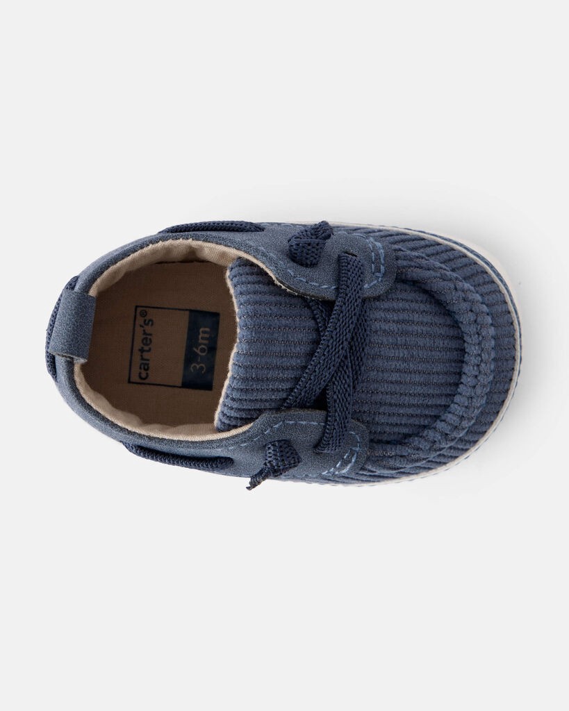 slide 4 of 6, Carter's Baby Boy Corduroy Boat Shoes - Blue Blue 1, 1 ct