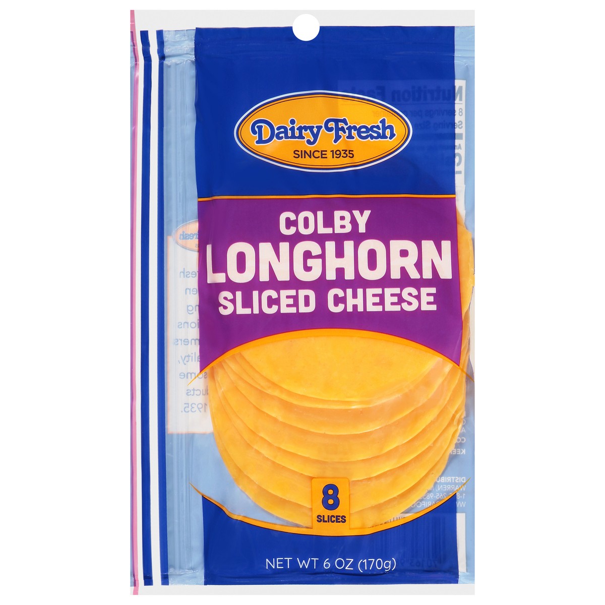 slide 4 of 14, Dairy Fresh Colby Longhorn Sliced Cheese 8 ea, 8 ct