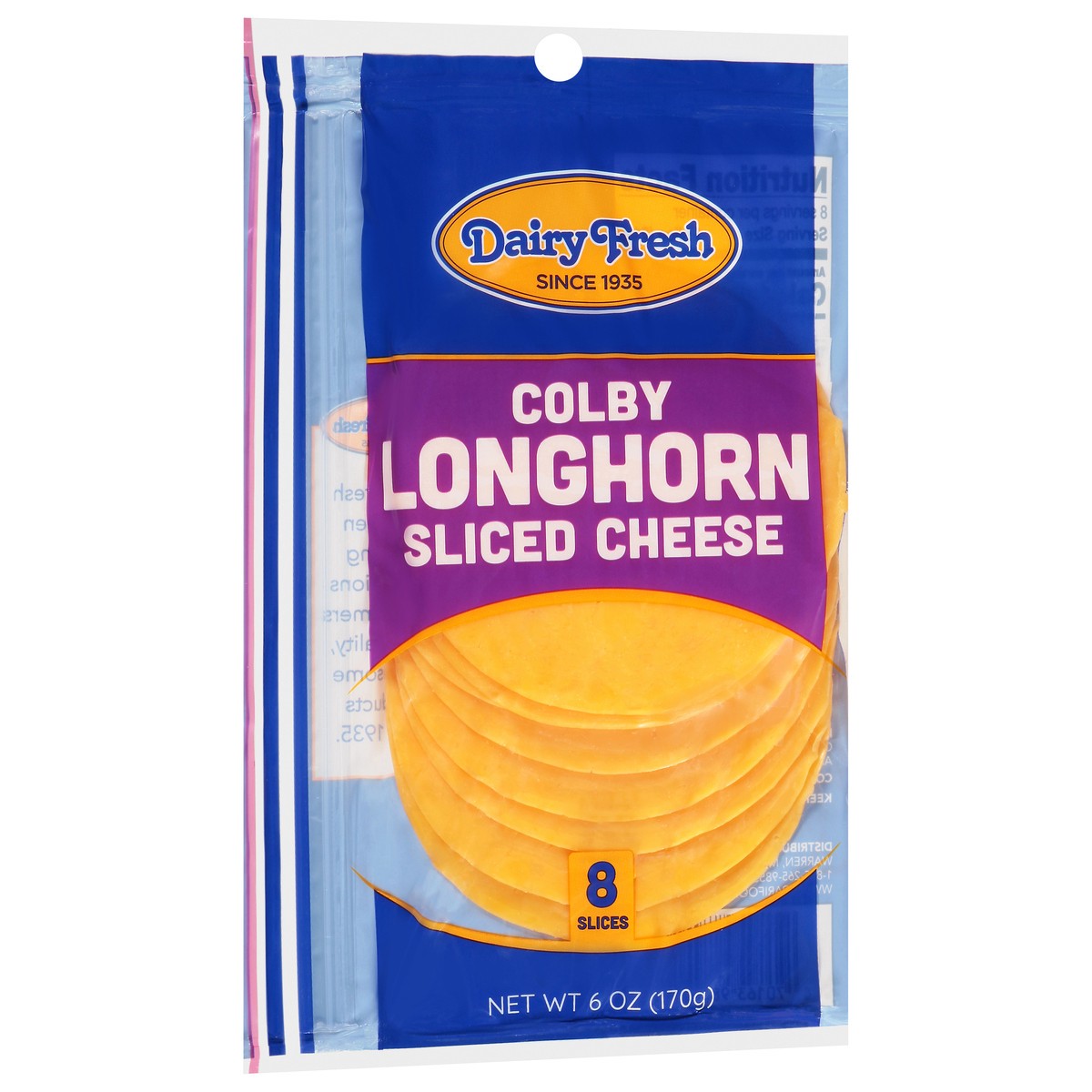 slide 8 of 14, Dairy Fresh Colby Longhorn Sliced Cheese 8 ea, 8 ct