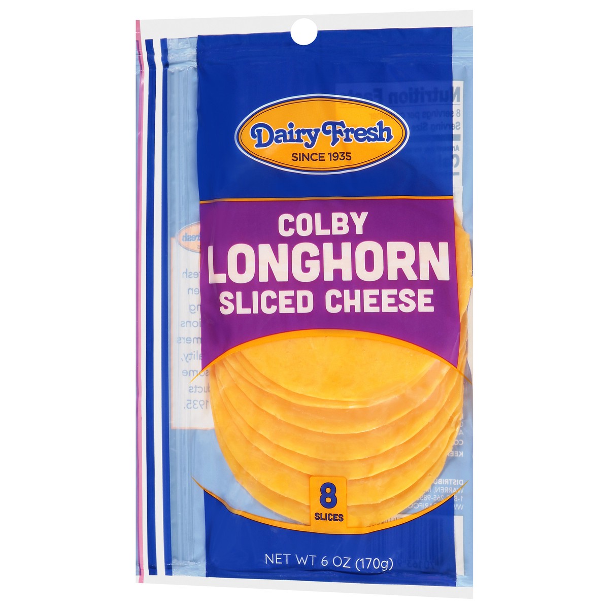 slide 13 of 14, Dairy Fresh Colby Longhorn Sliced Cheese 8 ea, 8 ct