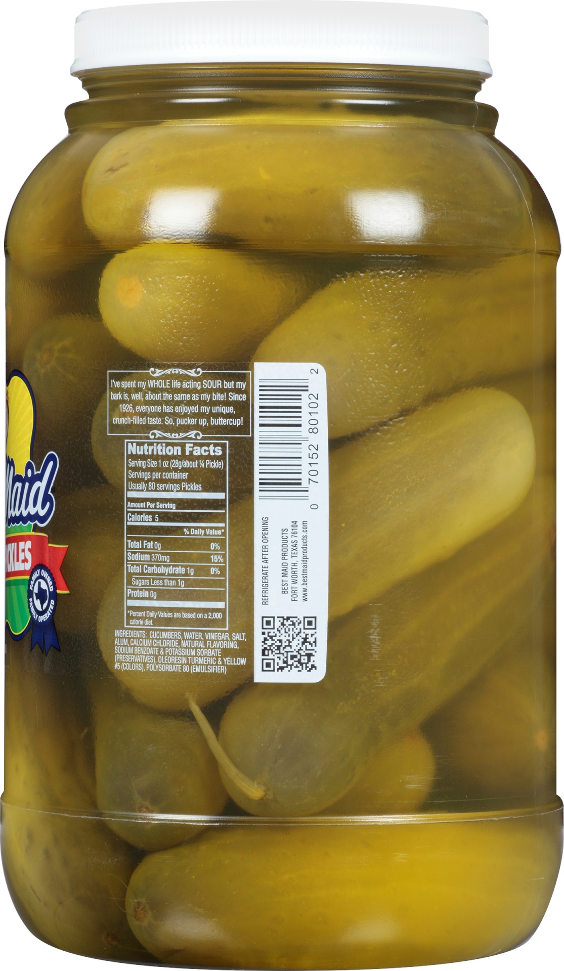 slide 3 of 5, Best Maid Sour Pickles, 128 oz