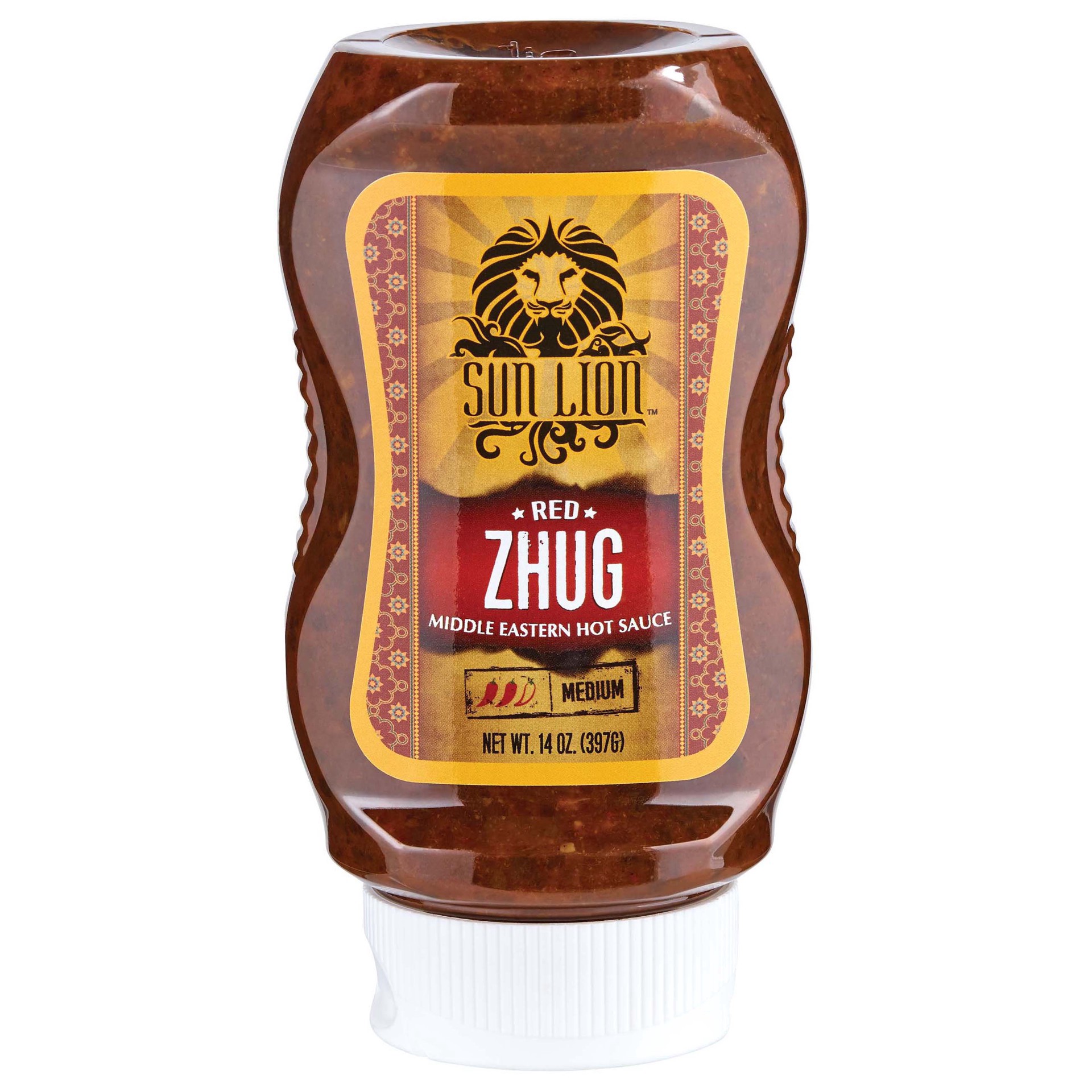 slide 1 of 1, Sun Lion Red Zhug Middle Eastern Hot Sauce, 14 oz