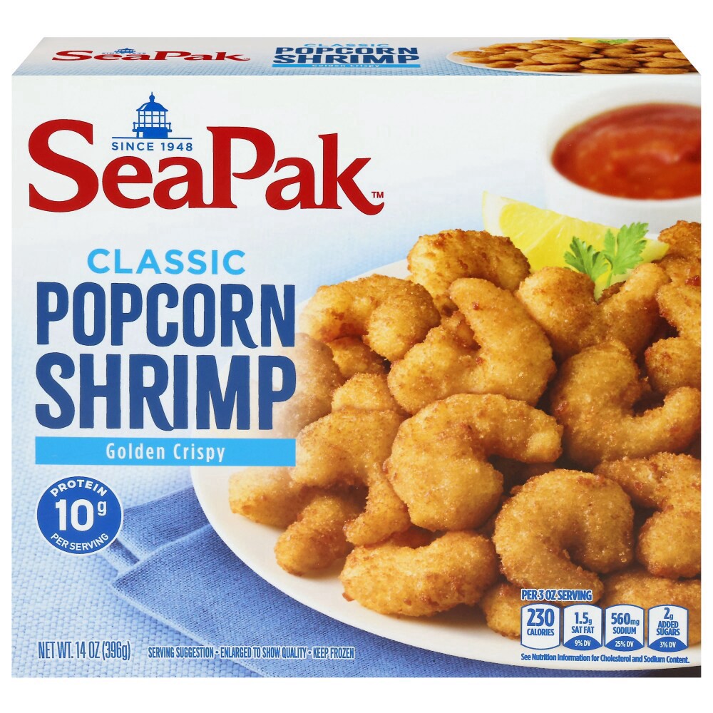 slide 1 of 2, SeaPak Golden Crispy Classic Popcorn Shrimp 14 oz, 14 oz
