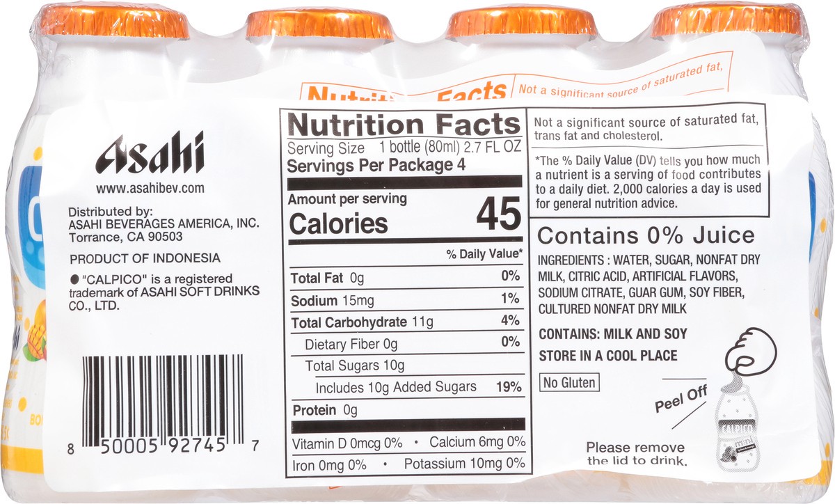 slide 10 of 13, Calpico Lychee & Mango Non-Carbonated Beverage Mini 4 - 2.7 fl oz Bottles, 4 ct