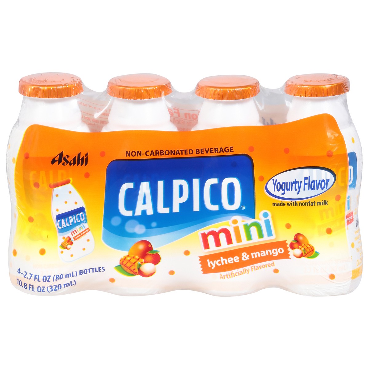 slide 4 of 13, Calpico Lychee & Mango Non-Carbonated Beverage Mini 4 - 2.7 fl oz Bottles, 4 ct