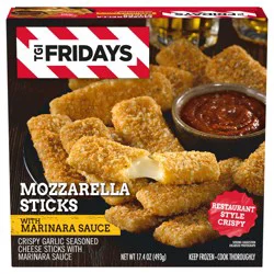 T.G.I. Friday's TGI Fridays Mozzarella Sticks Frozen Snacks with Marinara Sauce, 17.4 oz Box