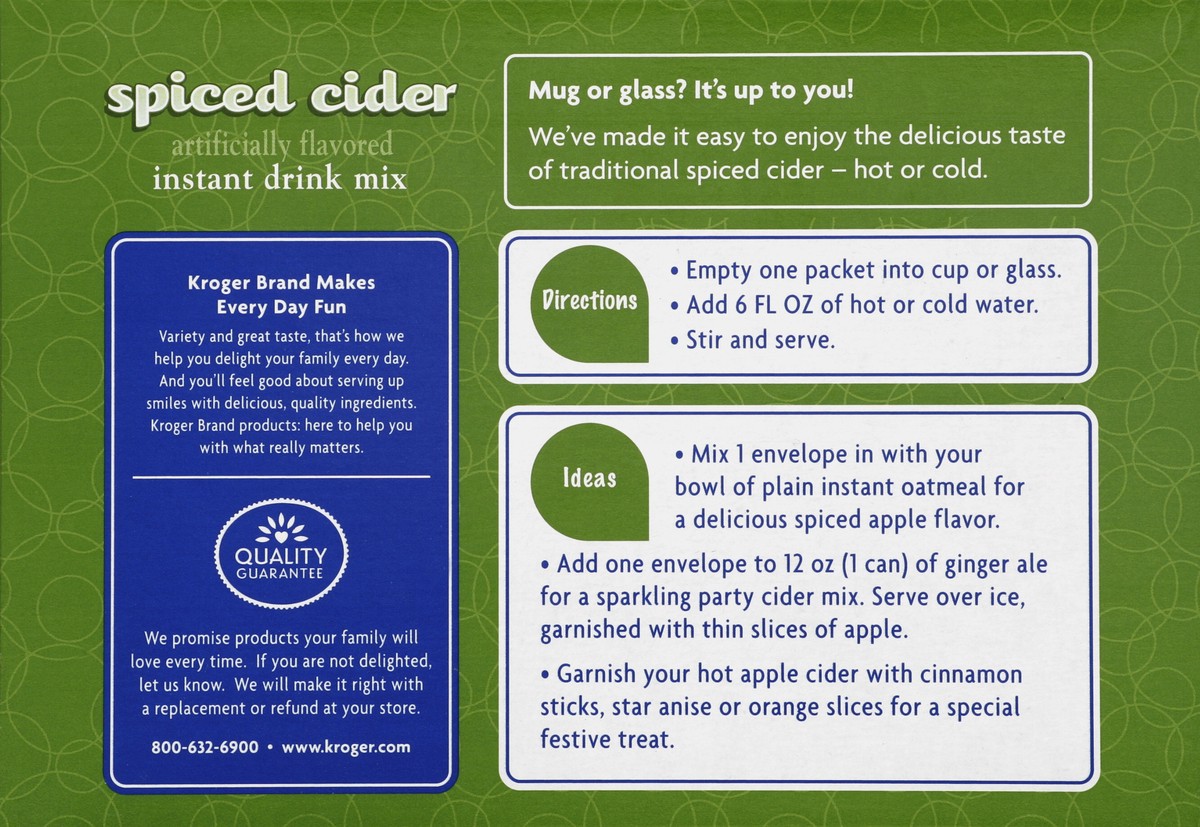 slide 6 of 6, Kroger Instant Spiced Cider, 10 ct; 0.74 oz