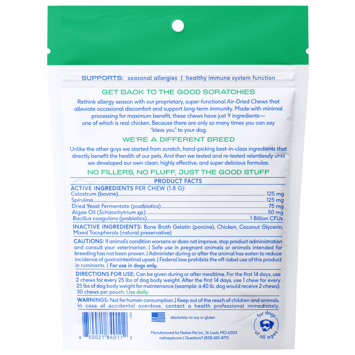 slide 4 of 25, Native Pet Allergy & Immune Chews Allergy & Itch Relief Supplement for Dogs, 30ct, 30 ct