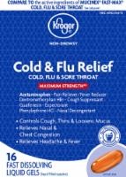 slide 1 of 1, Kroger Mucinex Relief Cold & Flu Soft Gels, 16 ct