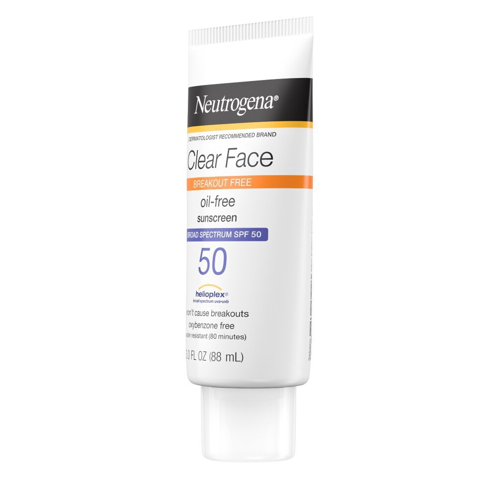 slide 6 of 6, Neutrogena Clear Face Liquid Lotion Sunscreen Broad Spectrum SPF 50, 3 Fl. Oz, 3 oz